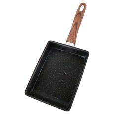 쿠코아 일식 계란말이용 사각 주물 프라이팬 우드 손잡이 가정용 논스틱 코팅 타마고야키 팬, 1개, 36cm