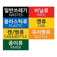 온더바이 대형 쓰레기통 가정용 업소용 재활용 휴지통 대용량 분리수거함, 분리수거 스티커(플라스틱류), 1개