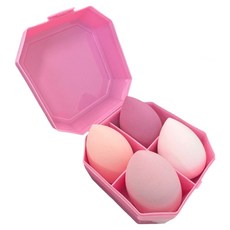 다나몰 퍼프 물방울 메이크업 뷰티소품 에어 4종+사은품증정, 4개, 핑크