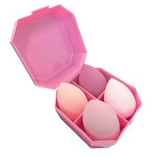 다나몰 퍼프 물방울 메이크업 뷰티소품 에어 4종+사은품증정, 4개, 핑크