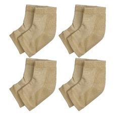 生活加分 足部護理腳後跟保濕墊襪 米色, 4套