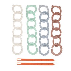 심통 토이링 종이 나무 배합 아기 고리 치발기 국산 장난감, 혼합색상(24P-A구성), 1박스, 토이링+고정스트랩2P