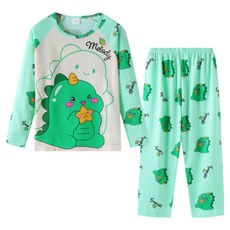 남아 남자아이 유아 아동 주니어 어린이 키즈 연두공룡 부들이 파자마 잠옷 실내복 상하세트