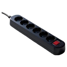 과부하차단 고용량 멀티탭 4000w 16A 냉장고 에어컨용 콘센트 블랙 6구, 1개, 검정, 1.5m