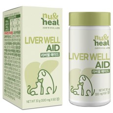 뉴앤힐 리버웰에이드 강아지 간 영양제, 1개, 간+장건강, 60정