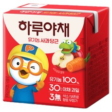 뽀로로 하루야채 유기농 사과당근, 12개, 140ml