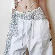 드레스몰 루체 힙스카프 그물 망사 스팽글 라인댄스 방송댄스 힙합 밸리 벨리