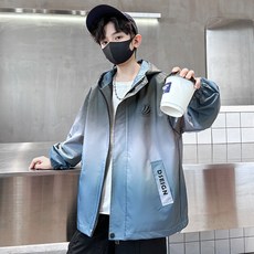 비비키드 주니어 남아 봄 가을 영문 레터링 그라데이션 후드집업 바람막이 점퍼 초중생 상의 주니어 긴팔 코트 초등생 외투 (F8063)