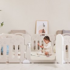 카라즈 키벨 베이비룸 밀림방지 아기 울타리 안전가드 실내놀이터 DIY, 키벨 문_그레이 1P + 벽_그레이 1P, 1세트