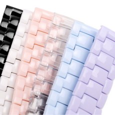 오르몽트 갤럭시워치7 6 5 4 3 캔디 스트랩 파스텔 마카롱 밴드 프로 액티브 20mm 시계줄, 투명