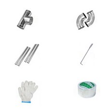 화목난로 연통자재 스파이럴 닥트부속 100mm, 1개