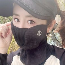 휴스토니 간절기 골프마스크 C4엠보 자외선차단 가을 방한 스포츠마스크 파크골프 등산 자전거 겨울 여성 남성 공용 국산 본사, 01.C4 엠보, 블랙, 1개