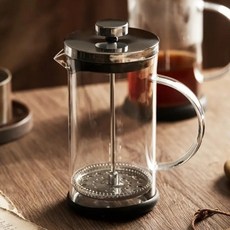 쫀득쫀득 수동 우유 거품기 내열유리 스테인리스 초미세 메쉬 필터망 홈 카페 캠핑, 1개, 600ml, 블랙