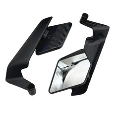 락모터스 오토바이 백미러 사이드미러 스포일러 윙렛 거울, 1세트, 블랙