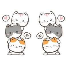 더이도 차량용 스티커 레이 꾸미기 소형 좌우 1쌍, 1세트, 화이트