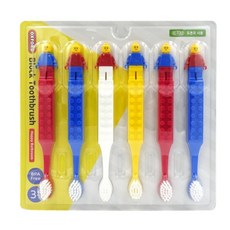 옥스포드 블럭 유아칫솔, 레드 + 블루 + 옐로우 + 화이트, 1세트, 6개입