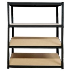 무볼트 앵글선반 4단 화이트 블랙 랙 조립식 경량랙 펜트리 베란다 철제 진열 창고 건조기 페리코, FRCB4-6415