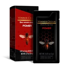 뉴 위너크림 파워2g(2케이스 20매) 제품 남성 롱파워 봉독크림 봉침 정품, 2g, 10개