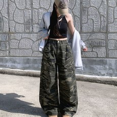 부기샵 밀리터리 카고포켓 와이드 롱팬츠