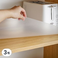 수논 다용도 주방 수납 미끄럼 방지 방수 매트 싱크대 서랍장 위생 논슬립 방수 시트, 3개, 화이트