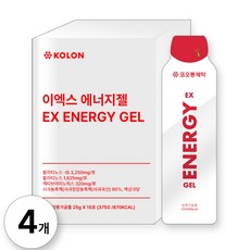 코오롱제약 이엑스 에너지젤 마라톤 파워젤 퍼펙트 엑티브 자전거파워젤 운동 하이브리드 에너지 사과맛 아미노산 스포츠 보충젤, 4개, 15회분