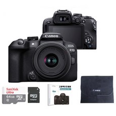 CANON EOS R10 18-45mm F3.5-6.3 IS STM KIT+SD64GB+LCD필름+블랙포켓융파우치 패키지