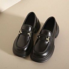 여성 심플 발편한 통굽 로퍼 신발 키높이 단화H136