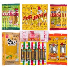 추억의 간식 문방구 과자 논두렁 밭두렁 쫀드기 간식세트, 1세트, 추억의 쫀드기 7종