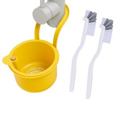 살림담다 원터치 음식물 물빠짐 거름망 청소 세트, 옐로우, 1개