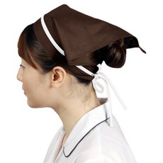 DAC02 머리 스카프 주방 조리모 급식 공장 두건, DAC02 브라운+흰색줄, 1개