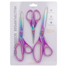 키치넬라 티타늄 다목적 가위 3개 1세트, 퍼플
