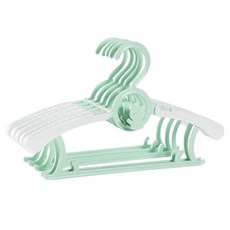 [레이어드] 편한생활연구소 길이조절 논슬립 유아 옷걸이, 그린, 30개