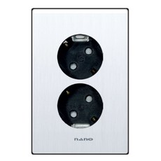 나노전기 아트2 블랙 2구 콘센트 벽콘센트, 1개