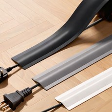 잘라쓰는 접착형 전선몰딩 테이프, 블랙, 1개