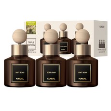 쿤달 퍼퓸 차량용 방향제 75ml, 소프트솝, 3개