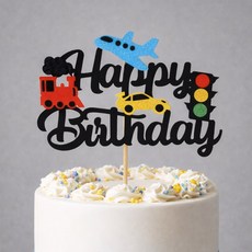 자동차 비행기 기차 남아 생일 케이크 토퍼 생일파티토퍼, 1개, one color
