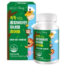 [건국유업] 쑥쑥 키즈 종합비타민미네랄 츄어블, 60정, 1개