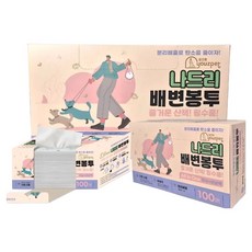유즈펫 강아지 배변봉투 수용성 티슈 일체형, 1개, 100개입, 단색 1개, 100개입, 단색
