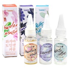 와카바 토일렛 퍼퓸, 라벤더,화이트코튼,파우더리 머스크, 3개, 20ml