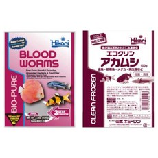 히카리 냉동장구벌레2팩 비타민장구+UV장구세트 냉짱 물고기간식 물고기냉동사료 열대어생먹이 장구벌레 열대어 민물 인디언복어 물고기 구피먹이, 4개, 100g