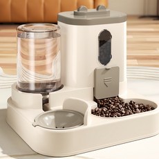 자동 급식기 반려동물 급수기 고양이 강아지 식기 세트, 1개, 회색, 2400ml