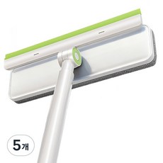cobbe매직창문청소기 다용도청소도구 창문 유리문 거울청소에적합 섬유천과실리콘스크레이퍼일체형 길이조절가능한스테인레스손잡이 가정용청소필수품 청소편의성UP 청소효과UP, 1+3, 5개