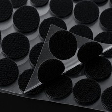 공간나눔 초강력 벨크로 원형 찍찍이 10mm 암수셋트, 블랙, 216개