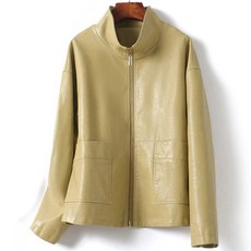 여성 가죽 쇼트 트렌치 코트 베이직 춘추 바람막이 자켓 가죽 아우터 간절기