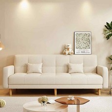 하루트리오 북유럽 소파베드 올리브 3인용쇼파 아이보리 2인소파 컴포트 가죽 방수 소파침대, 라이트 그레이