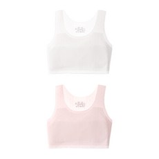 NUNUHANA 편안한 주니어 무봉제 1단계 초경량 심리스 브라 2P DM63