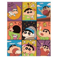 톰앤토미e DIY 유화 추억의 애니메이션 짱구 모음 40*50 사이즈, 짱구의 9일 계획, 1개