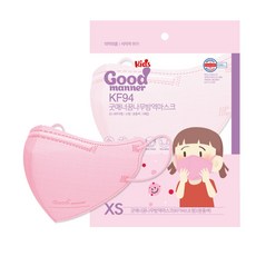 [굿매너] 꿈나무 KF94 새부리형 컬러 마스크 초소형 50매, 핑크, 5매입x10개, 5매입