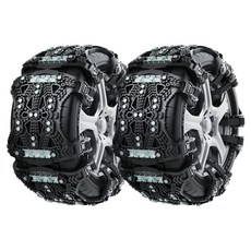 모던마켓 자동차용품 겨울길 빙판길 차량 미끄럼 방지 고접지력 제동력이 있는 범용 핏 스노우체인 SUV 타이어체인 고망강 스파이크 우레탄체인 타이어 너비165-275mm적용, 1개