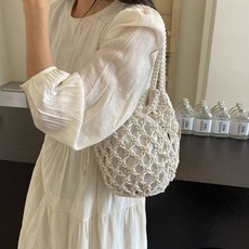 소울린느 손뜨개 네트 라탄 미니 백 (3colors)